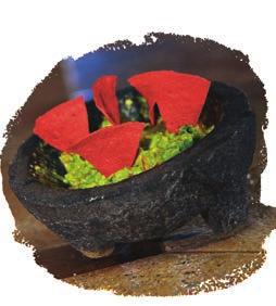 TABLESIDE FRESH GUACAMOLE Served with our house chips. Take the Molcajete home for an additional $30.