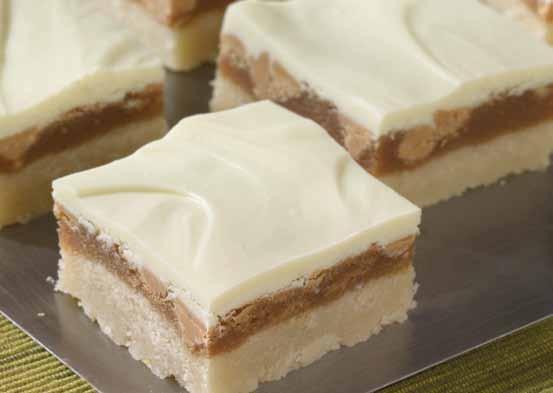 White Chocolate Peanut Butter Bars Rich shortbread crust with decadent peanut butter and white chocolate.