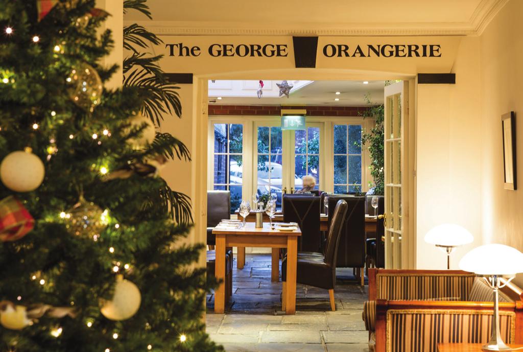 December at The George Hotel and Brasserie We love December at The George, the decorations are up, the lights are twinkling, the mulled wine is brewing and the smell of the spice in the mince pies