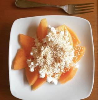 Amaranth, Cheese & Fruit Ingredients (1 serving) 1 tablespoon grain amaranth (raw) 1 cup cantaloupe (or your choice of fruit) 2 tablespoons cottage cheese (low fat) 1.