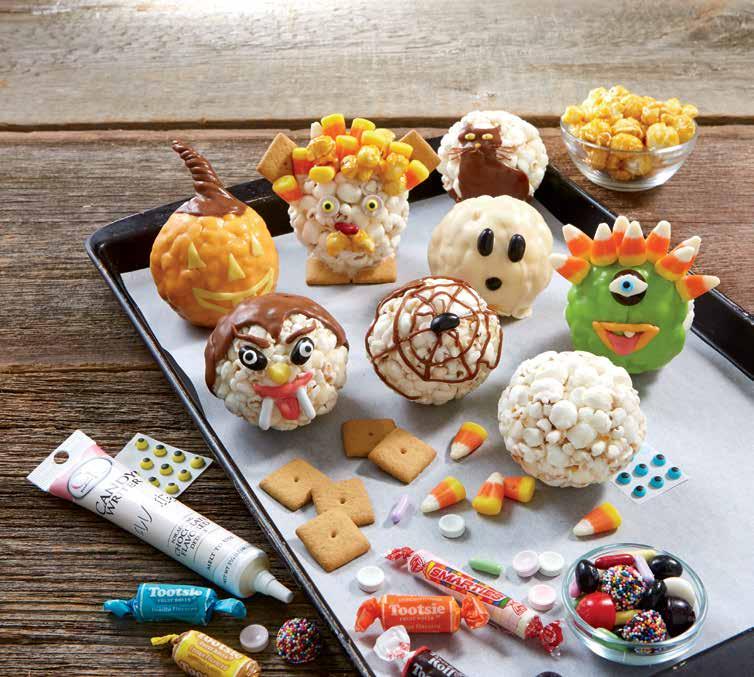 A B A HALLOWEEN POPCORN BALL DECORATING KIT The whole family will have fun creating scary and delicious treats with our Popcorn Ball Decorating Kit.