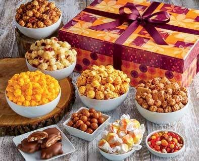 99 C FALL SPLENDOR JUMBO SAMPLER With over 2 pounds of seasonal treats, this jumbo sampler is filled with Candy Corn Taffy, Pumpkin Spice Caramels, Pixies, Jelly Belly Autumn Mix and 5