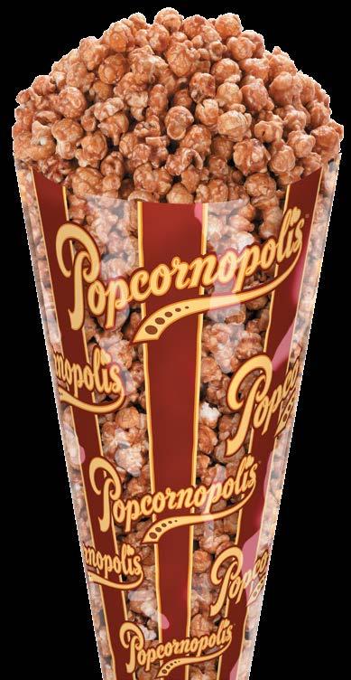 Each jumbo cone is 21 tall and contains 11-12 cups of our taste-tempting gourmet popcorn.