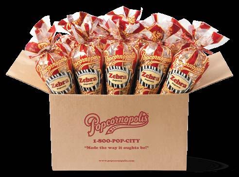 Popcornopolis Mini Cones are our convenient snack size package perfect for school lunches and afternoon snacks.
