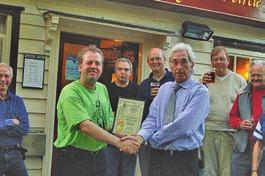 John s achievement is being marked with the presentation of a special award by CAMRA recognising his contribution to the local beer scene.
