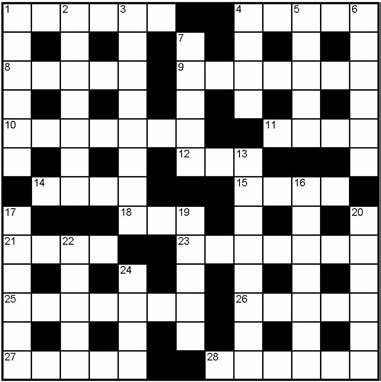 Crossword Compiled by DAVE QUINTON Name Address All correct entries received by first post on 19th November will be entered into a draw for the prize.
