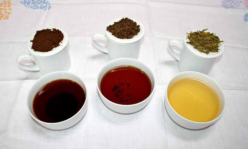 a 360 360 Time for tea Black tea from Africa and North India and green tea from China brewed by the ISO method.