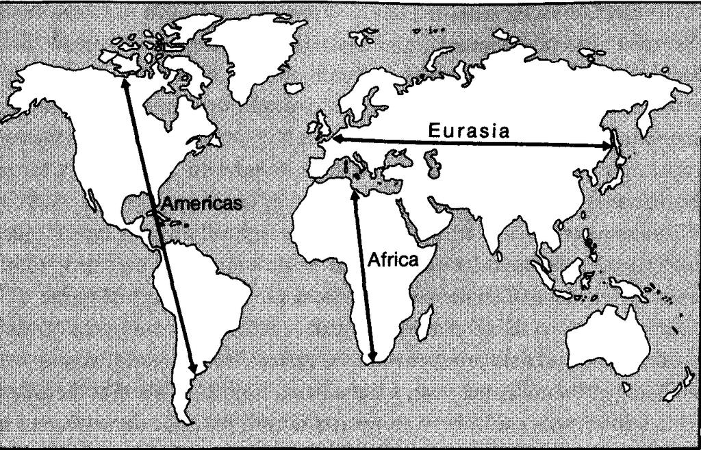 CH A P T E R 10 SPACIOUS SKIES AND TILTED AXES (edited by Mrs. Hoff) ON THE MAP OF THE WORLD (FIGURE 10.1 ), compare the shapes and orientations of the continents.