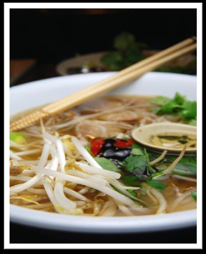 Beef noodle soup/phở Our traditional Phở is a Vietnamese noodle soup, usually served with choice of beef (phở bò) or chicken