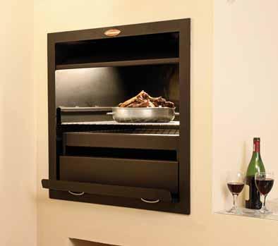 2m steel flue fixed cowl charcoal tray Stainless steel grill and tongs door and pedestal These units are designed for compact living, intimate dinners or small gatherings.