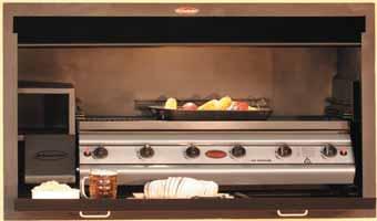 The gas grill is designed with wide shaped burners to ensure an even heat over the grilling surface.