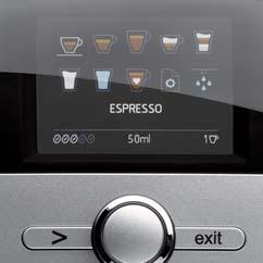Aromatica System for full coffee flavour Automatic care programmes (rinsing, cleaning, descaling), with timer, also