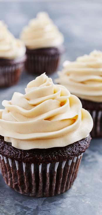 COFFEE MOCHA CUPCAKES WITH CAFÉ FROSTING MAKES 12 SERVINGS Preheat oven to 160 C fan forced. To make the cupcakes, line a 12 cup (1 3 cup capacity) muffin tin with cupcake paper liners.