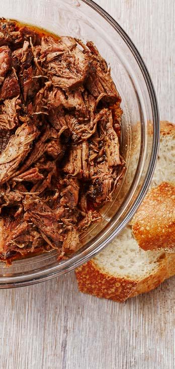 CAJUN COFFEE CHUCK ROAST MAKES 4-6 SERVINGS Prepare the seasoning rub by adding the ingredients to a blender or food processor. Blend well for 30 seconds.