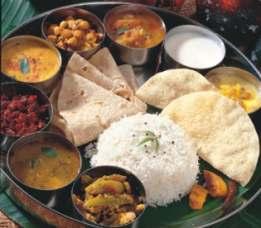 SARAVANAA SPECIAL MEALS (Not to be shared) Sweet, poori (2) or chappathi with side dish, rice, sambar, rasam, special kuzhambu, two vegetable curries, curd, appalam, pickle.