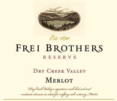 Frei Brothers Dry Creek Valley Merlot, California $30.