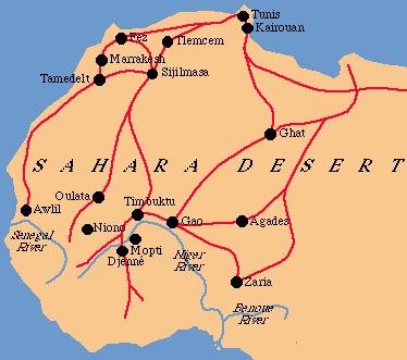 Trading Cities The cities of Timbuktu and Gao grew along the Niger River