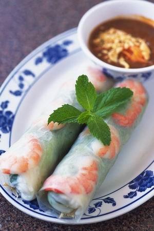Appetizer GF = Gluten Free SPRING ROLL GỎI CUỐN(2) *GF*...$4.50 Steamed shrimp and tender pork hand-rolled in soft rice paper with fresh lettuce, cucumber, rice noodles.