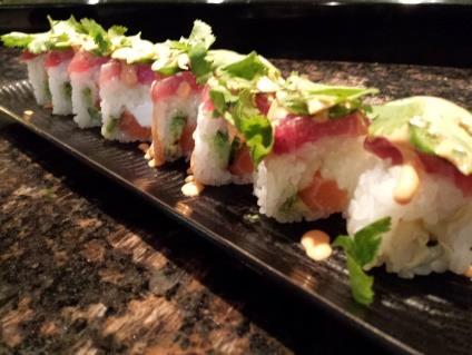 and spicy mayo (8pc) Miami Roll Tuna, eel, salmon, crab stick, cream cheese, and avocado deep fried and topped with spicy sauces (5pc) Salmon, cucumber, avocado, and cream cheese topped with tuna,