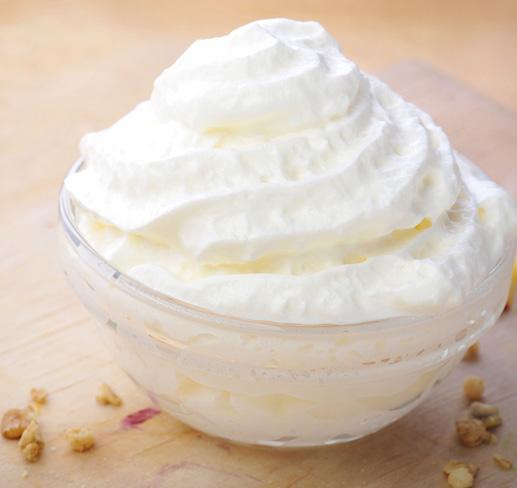 15 Whipped Cream 1 cup heavy whipping cream, well chilled 1-2 Tbsp powdered sugar, to taste ½ tsp vanilla, optional Pour cream and vanilla