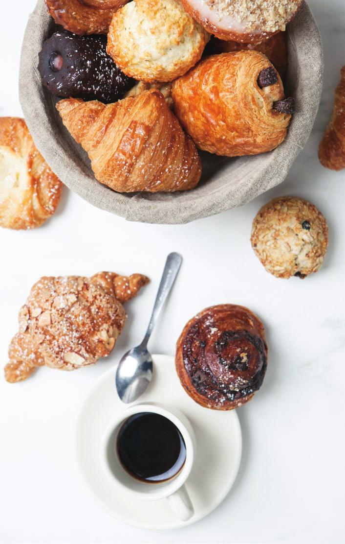 VIENNOISERIE PLATTER a beautiful platter with an assortment of our breakfast mini pastries served with butter and jam BUTTER CROISSANT PAIN AU CHOCOLAT STICKY BUN ORANGE BRIOCHE DONUT (SUGAR,