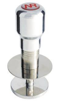 Woddenstainless steel tamper Made by Nuova Ricambi.