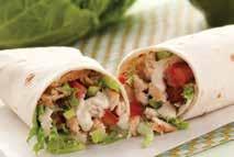 Chicken Caesar Wrap Steak-EZE Chicken, rolled in a flour tortilla with romaine lettuce, tomato, grated Parmesan cheese and Caesar dressing.