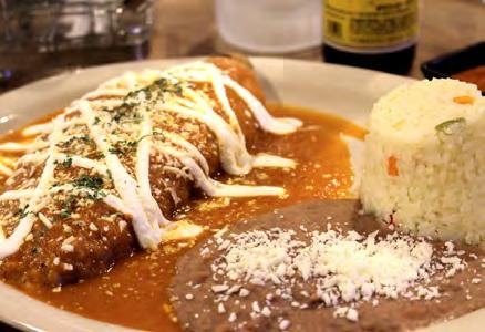 sauce Chile Relleno 14 1532 Cal One large battered poblano pepper stuffed with cheese and corn, covered with ranchera sauce, served with refried beans and rice Chile relleno Flautas 8 32 Cal 3 crispy