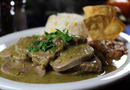 5 hours beef Beef tongue covered with our green tomatillo sauce, served with refried beans and rice Tilapia fish 15 Flat Griddle 400 Cal Grilled tilapia fillet covered with ranchera or chipotle cream