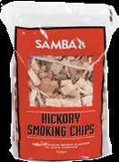 SMOKING CHIPS & FUEL HICKORY SMOKING CHIPS 750g SAMBA Hickory Smoking Chips will add a delicious smoky flavour to any meal.