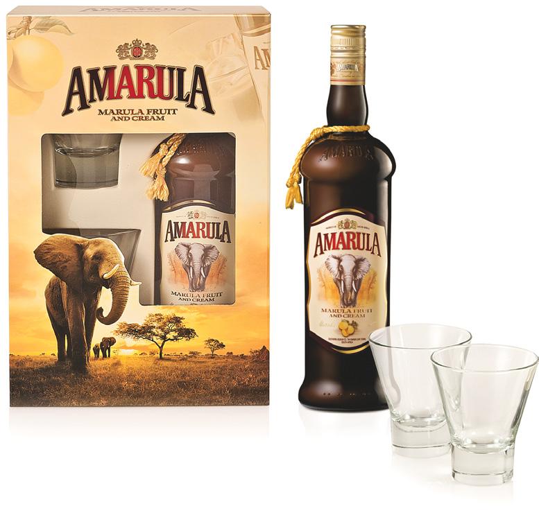 AMARULA CREAM LIQUEUR 750 ml Bottle with 2 Glasses in a Gift Box 20442 Cost per Gift Pack incl Dep &