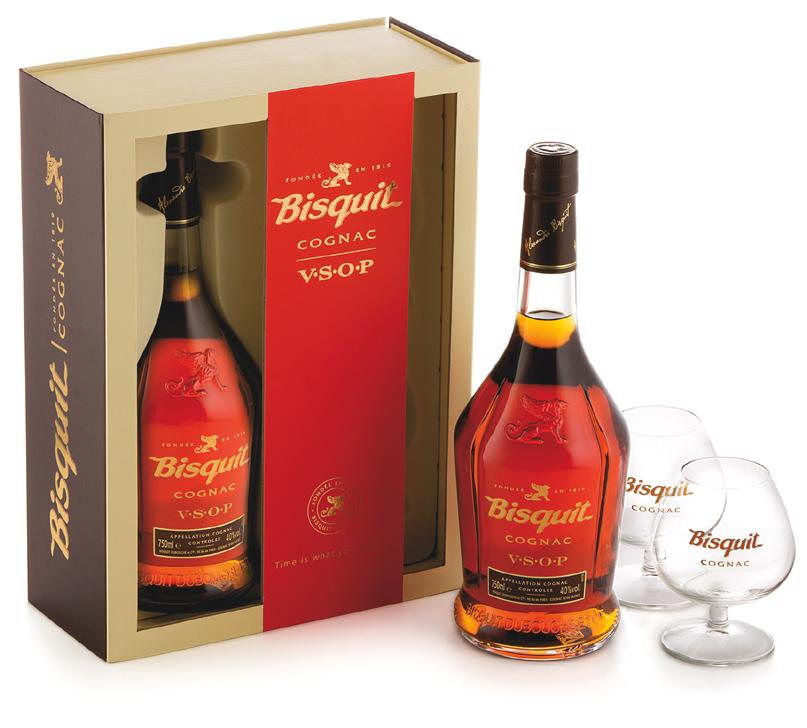 BISQUIT VSOP COGNAC 750 ml Bottle with two Glasses in a Gift Box 43211 Cost per Gift Pack incl Dep &