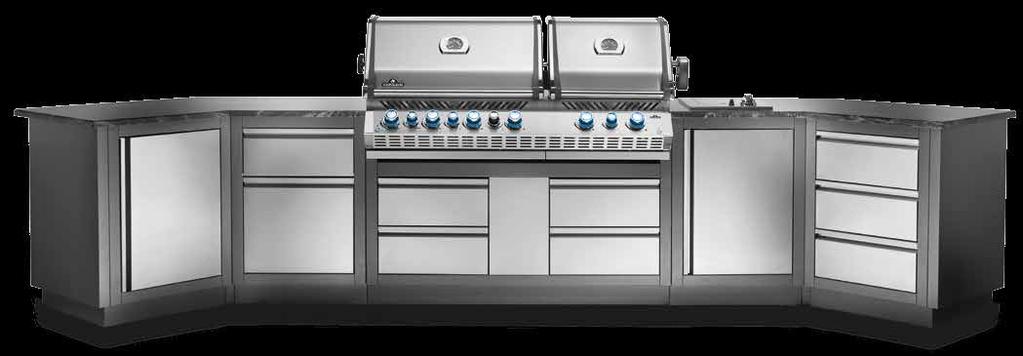 OASIS MODULAR ISLANDS ENDLESS CONFIGURATION POSSIBILITIES Knock outs for easy electrical and gas piping installations Convenient pre-built cash and carry design BIPRO825RBI Drop-in Side Burner