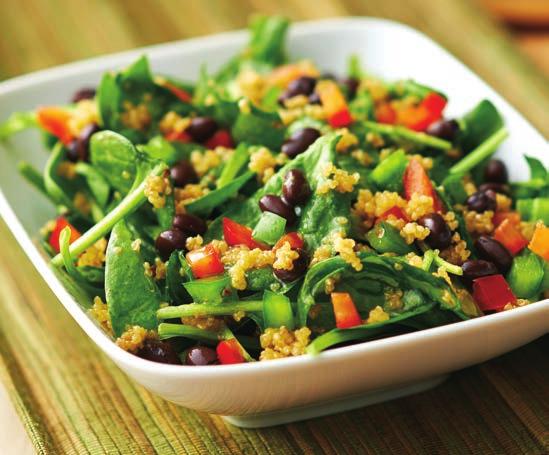 Healthy Spinach & Quinoa COOK: 15 18 minutes 1 cup quinoa 1½ cups low-sodium vegetable broth ½ cup orange juice 2 tbsp.