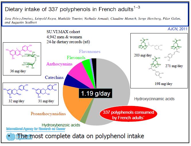 CQAs most contributors to polyphenol intake in French adults
