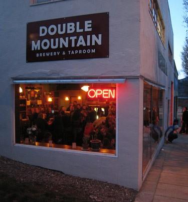 N ext stop was Double Mountain brewpub just a few blocks down the hill, where we enjoyed a flight of