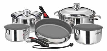 Nothing Sticks Nothing / Will not scratch, peel, blister, or flake / Oven and dishwasher safe 18-10 Stainless Steel