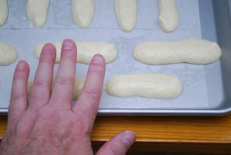 13 8 To help you see the size of the cookies, I held my hand just above the cookie sheet.