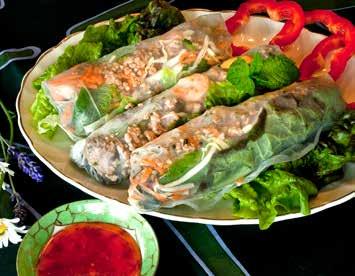 Mekong Salad Rolls These unusual rolls, packed with shrimp,