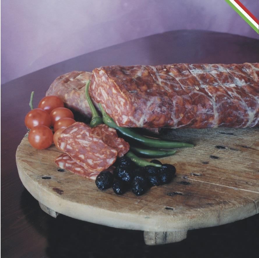 Our Products Spianata Gusto Spianata Gusto is a sausage similar to Soppressata, only the size is different.