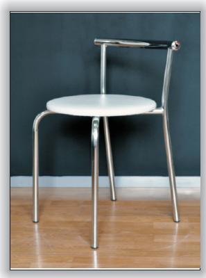 chair with a metal frame.