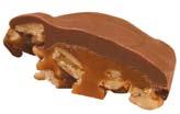 are smothered with chewy caramel and topped with smooth