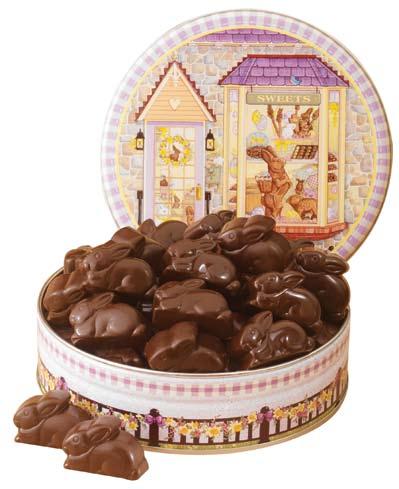 perfectly captured in this bunny Smidgen. Rich dark chocolate surrounds a dark fudge & walnut center.