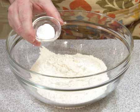 8 In a separate bowl combine the flour and baking soda.