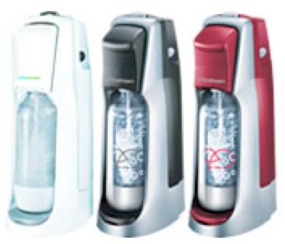 Turn water into sparkling water and soda in seconds with a SodaStream Fountain Jet home soda maker.