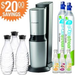 SodaStream Crystal Machine - Value Kit $405.00 For the true soda-ficionado, the Crystal Value Kit includes additional supplies to make a host of fresh, artfully crafted beverages.