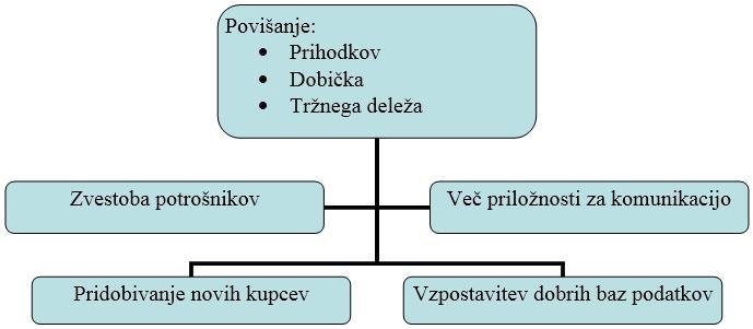 Slika 4: Glavni cilji programa zvestobe Vir: K. Musek Lešnik, Program zvestobe in sorodne CRM strategije: načrtno spodbujanje vračanja in zvestobe potrošnikov, 2008, str. 23. 5.