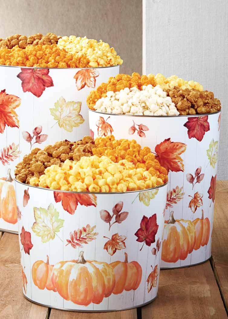 Get a great value! For just $5 more, our 3.5-gallon tins hold 56 cups 24 more cups of popcorn than our 32-cup 2-gallon tins. For even greater savings, our 6.5-Gallon tins contain 104 cups.