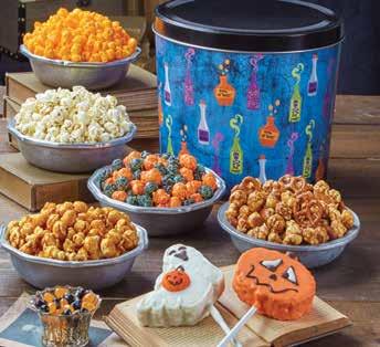 For just $5 more, our 3.5-gallon tins hold 56 cups 24 more cups of popcorn than our 32-cup 2-gallon tins. You ll find our 6.5-Gallon tins with 104 cups of popcorn a completely spellbinding value.