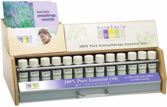 Includes 1 tester for each oil, an aromatherapy wheel, and a 50-pack of essential oil brochures. Dimensions: Tier Only: 16 W x 10.5 H x 10.875 D Tier plus header: 16 W x 15 H x 10.